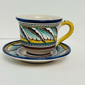 Sberna Duruta Italy Pottery Exclusively for Starbucks Coffee Cup Mug Saucer